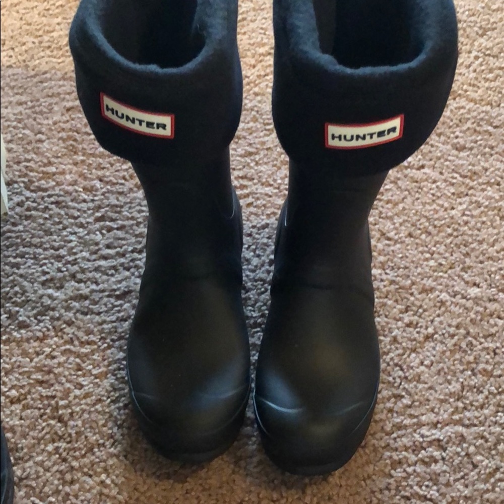 MATTE BLACK SHORT HUNTER BOOTS BRAND NEW